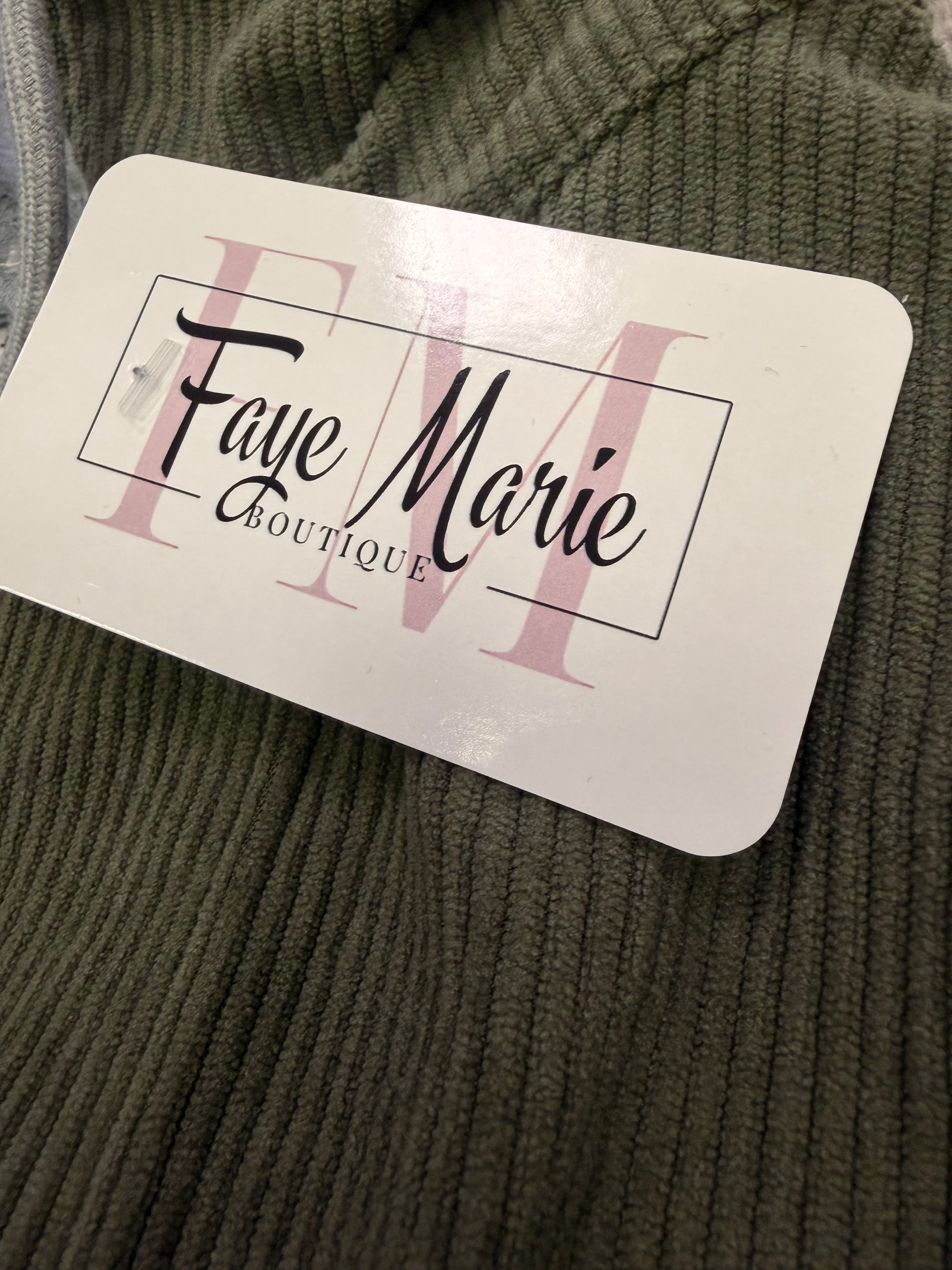 Olive Cropped Corduroy Jacket – Removable Hood