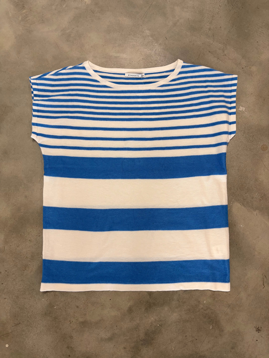 Blue and White Striped Top - Classic Nautical Style