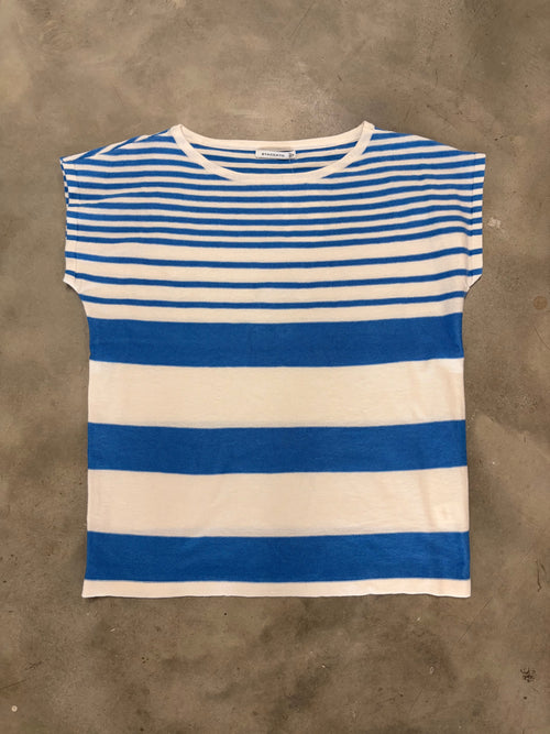 Blue and White Striped Top - Classic Nautical Style