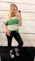 Green Ribbed Lace Top - Romantic & Feminine
