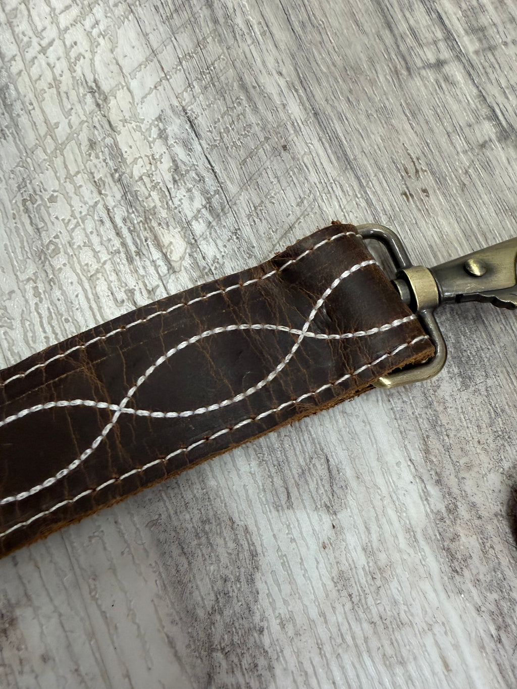 Genuine Leather Fringe Detail Crossbody Purse