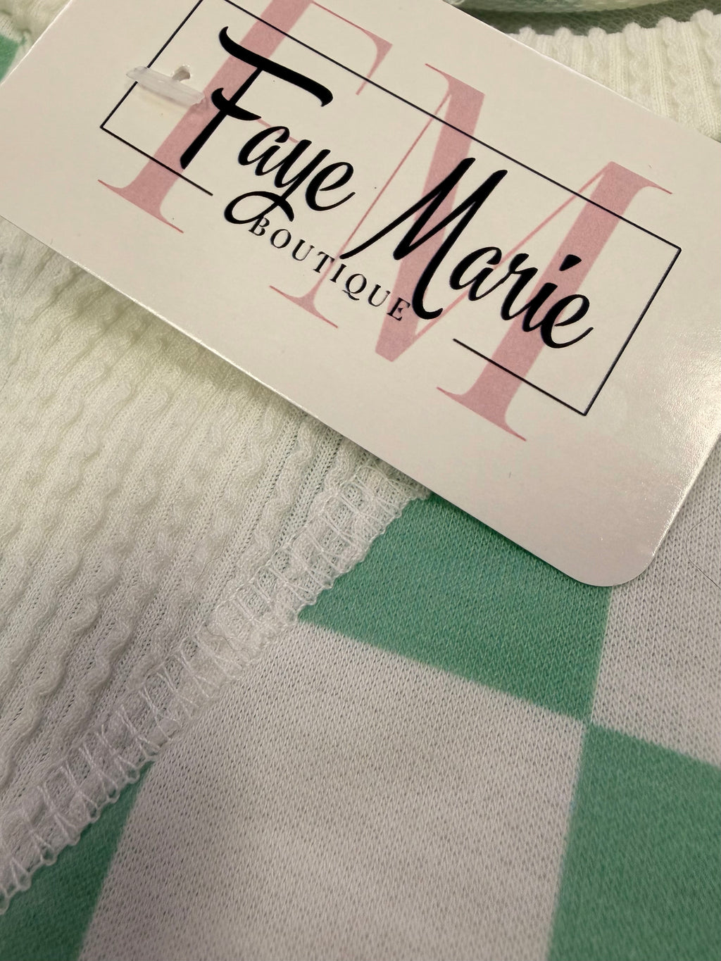 Mint Green Checkered Short Sleeve