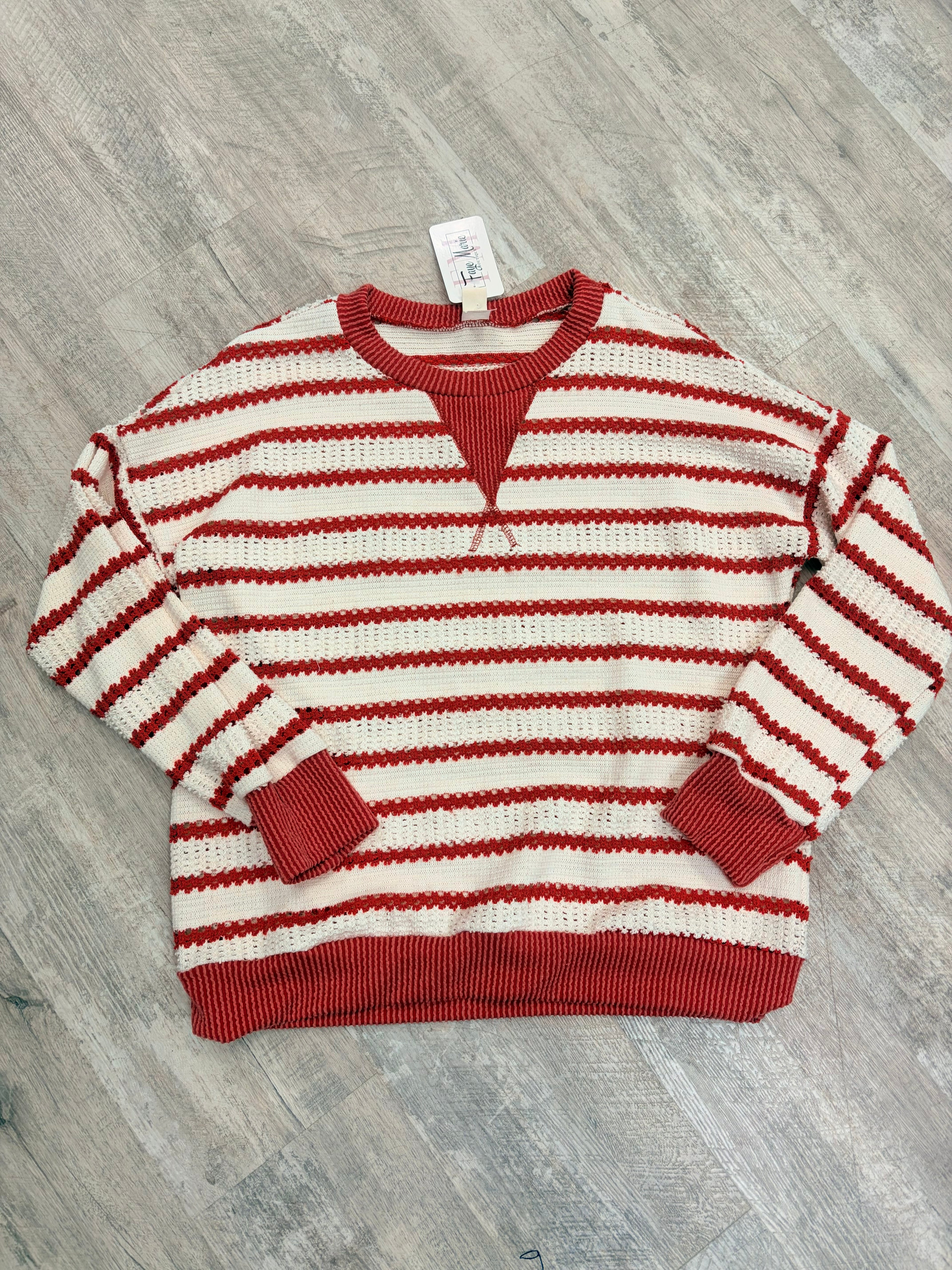 Ribbed Striped Sweater | Textured Knit Everyday Top