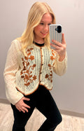 Embroidered Floral Knit Cardigan
