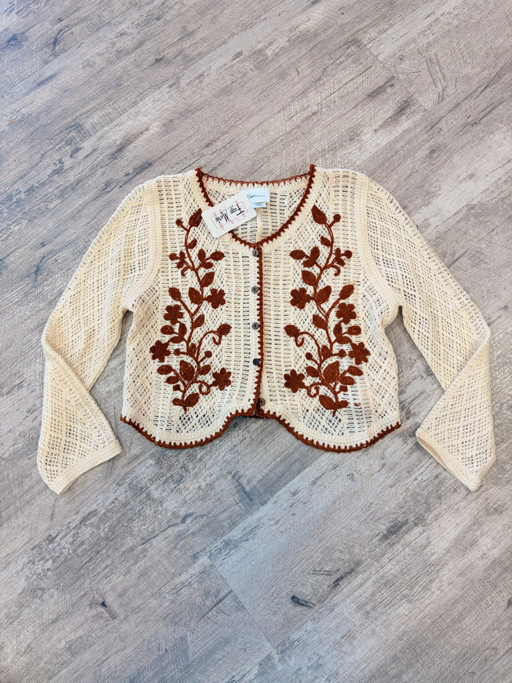 Embroidered Floral Knit Cardigan