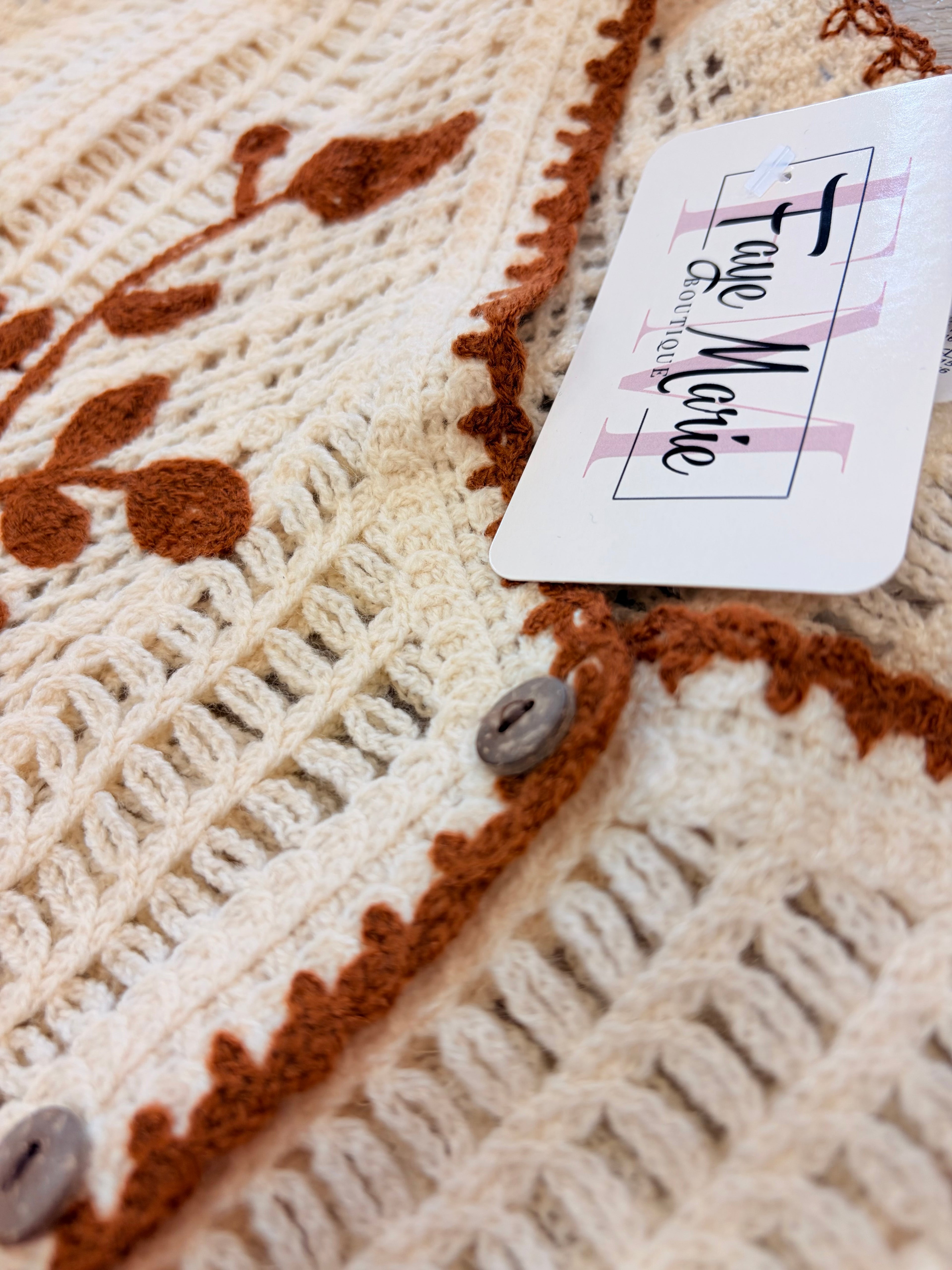 Embroidered Floral Knit Cardigan