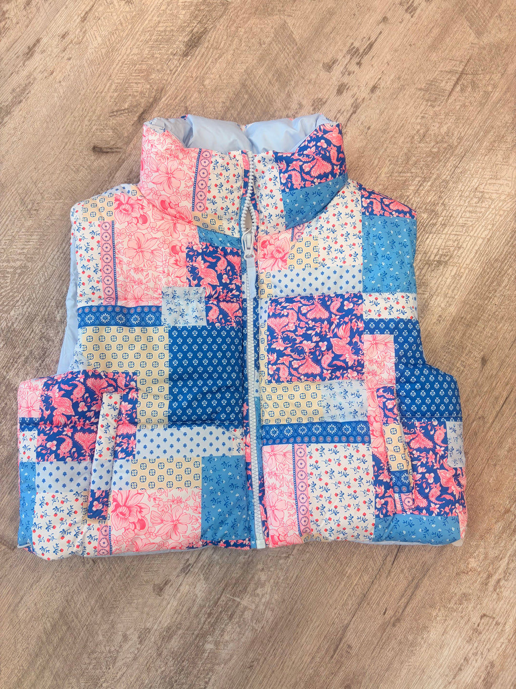 Patchwork Puffer Vest
