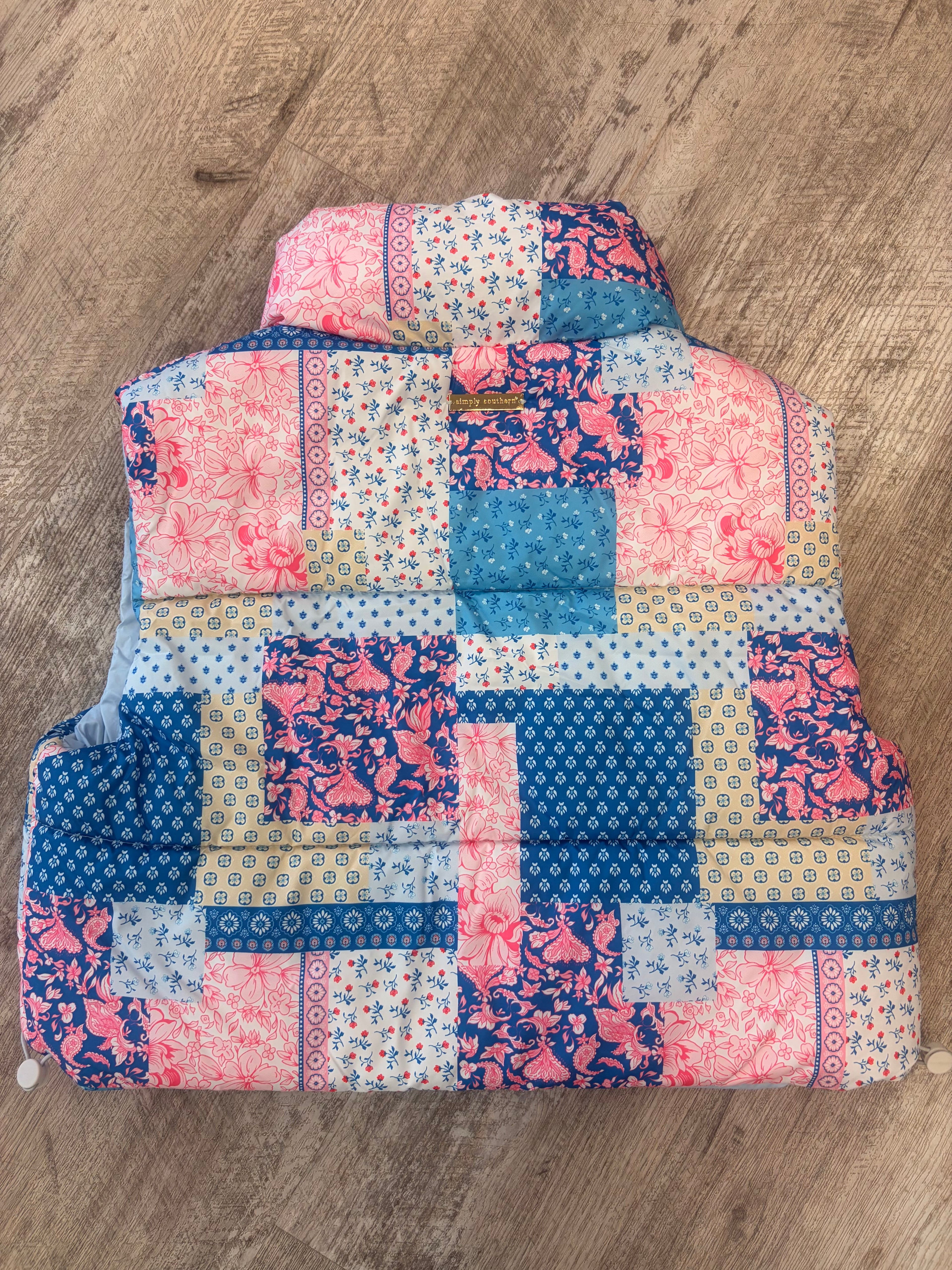 Patchwork Puffer Vest