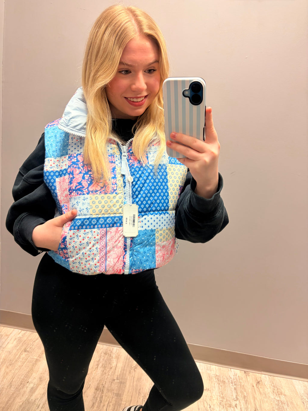 Patchwork Puffer Vest