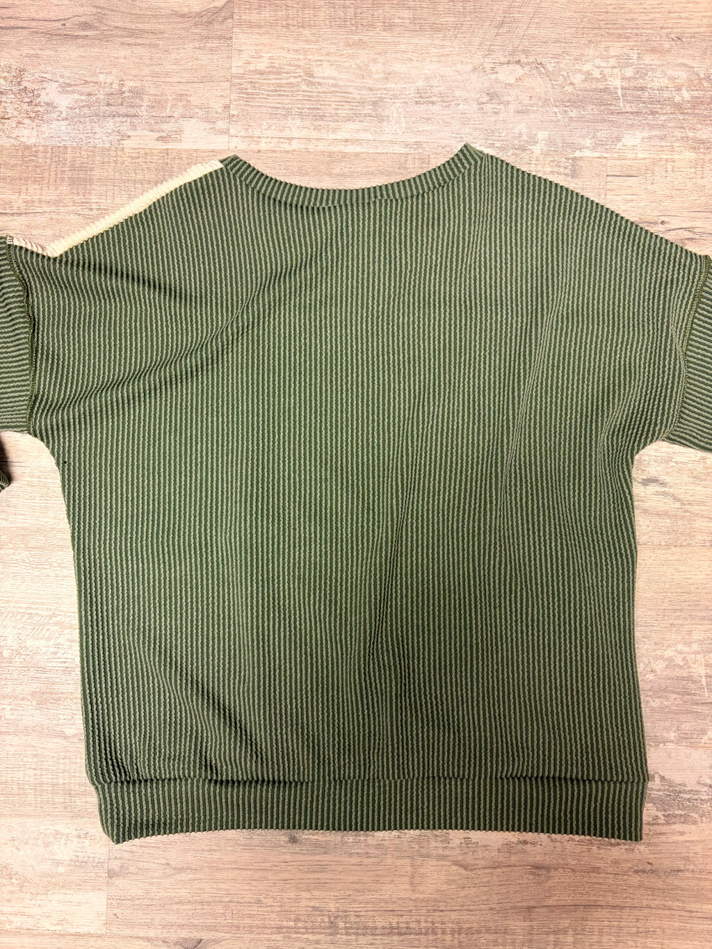 Olive Leopard Colorblock Top