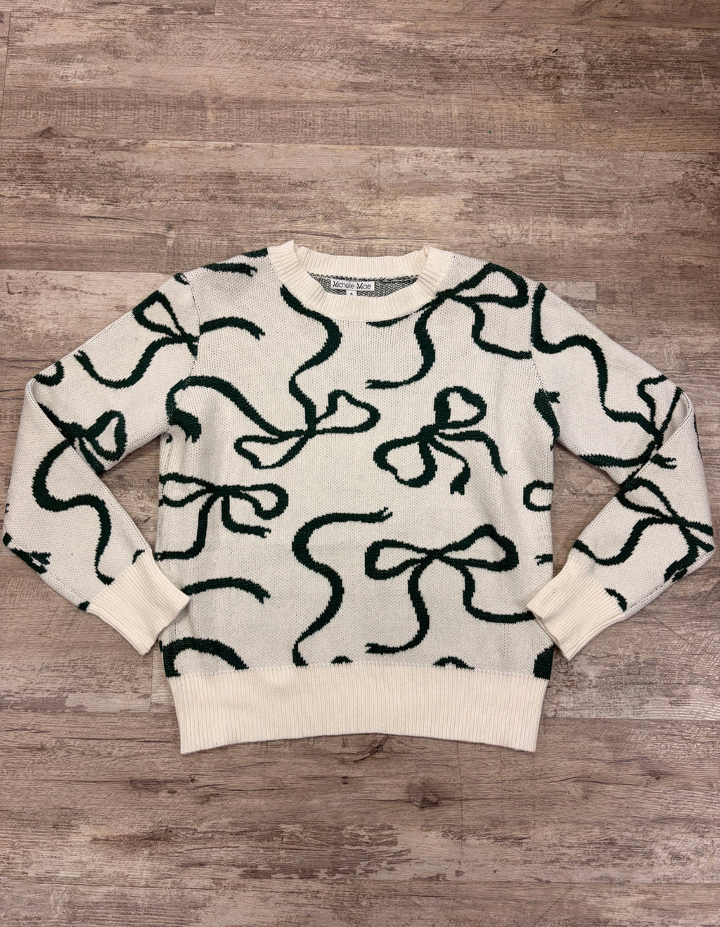 Cozy Green Bow Sweater