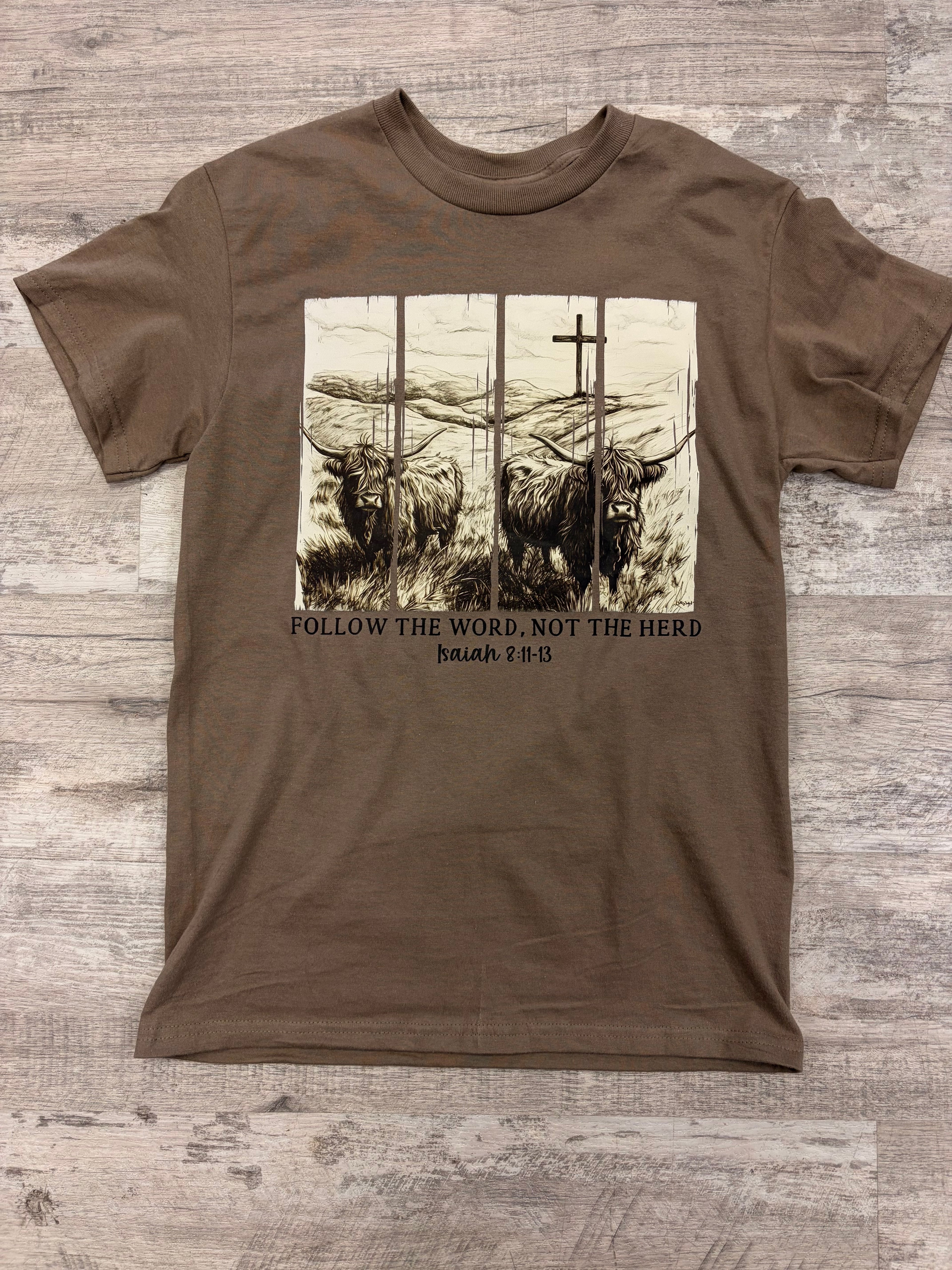“Word Not Herd” Highland Cow Graphic Tee