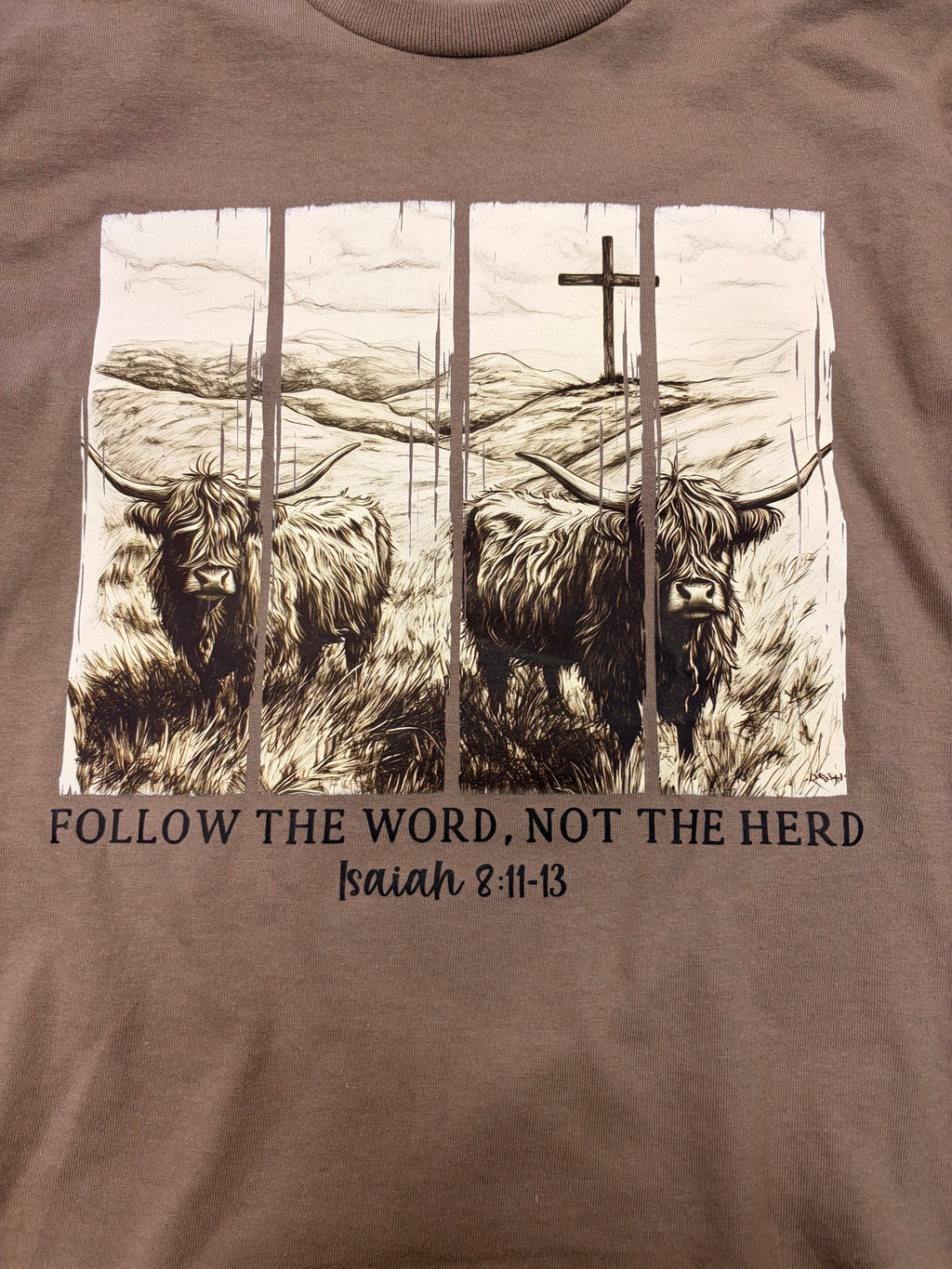 “Word Not Herd” Highland Cow Graphic Tee
