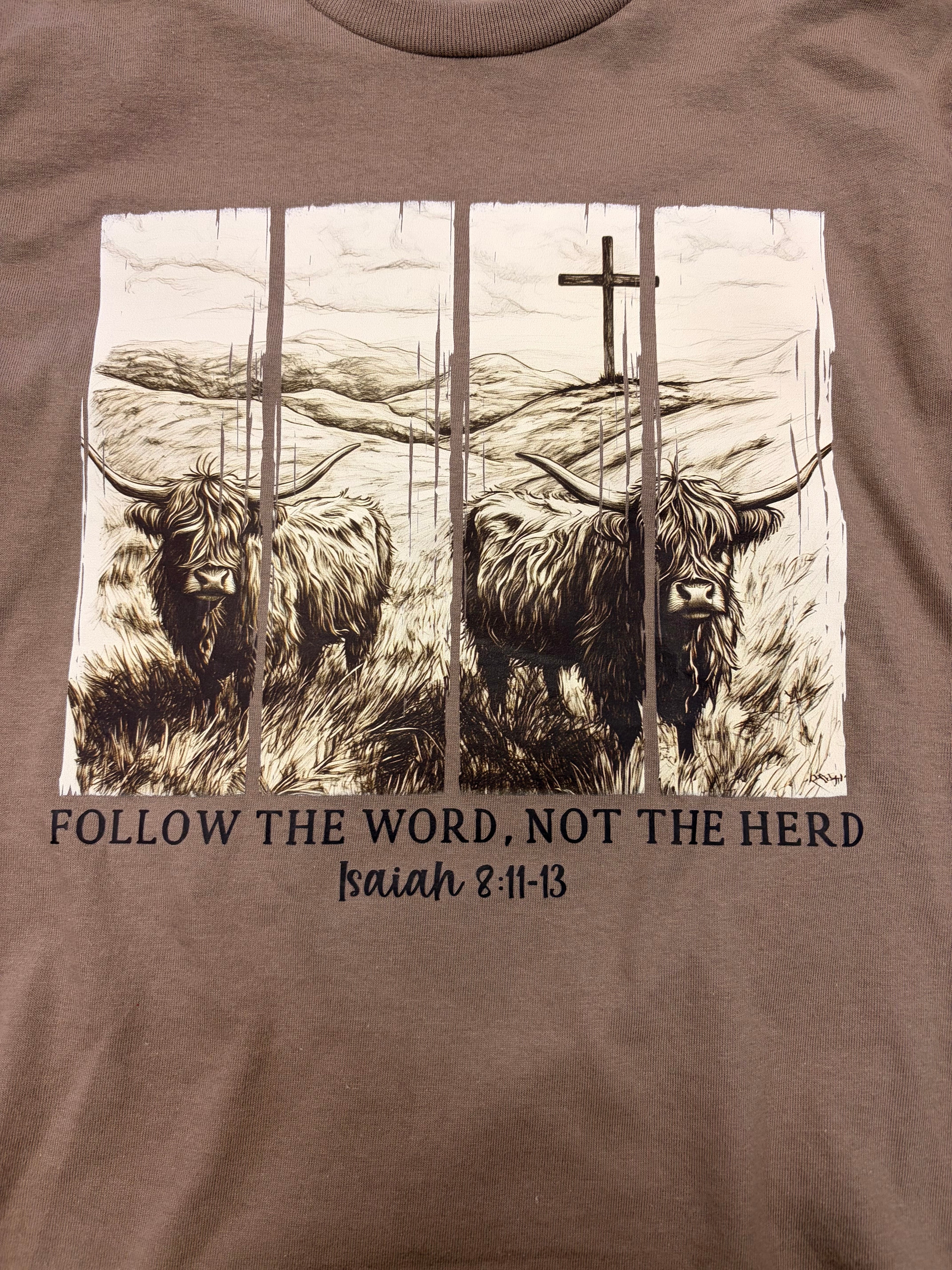 “Word Not Herd” Highland Cow Graphic Tee