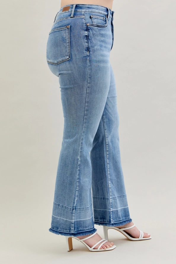 Judy Blue High Rise Plus Hem Flare Jeans