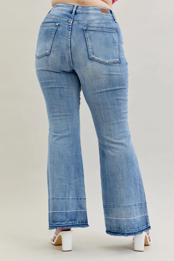 Judy Blue High Rise Plus Hem Flare Jeans