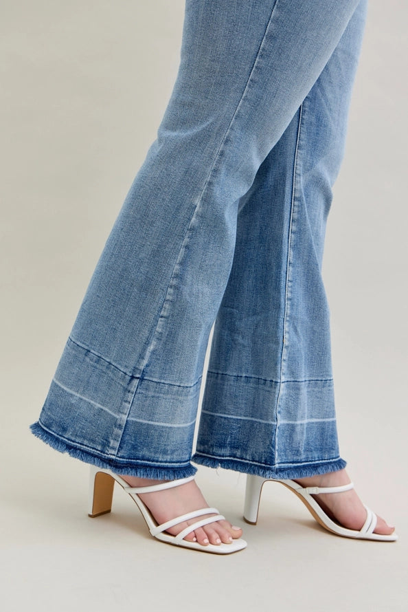 Judy Blue High Rise Plus Hem Flare Jeans