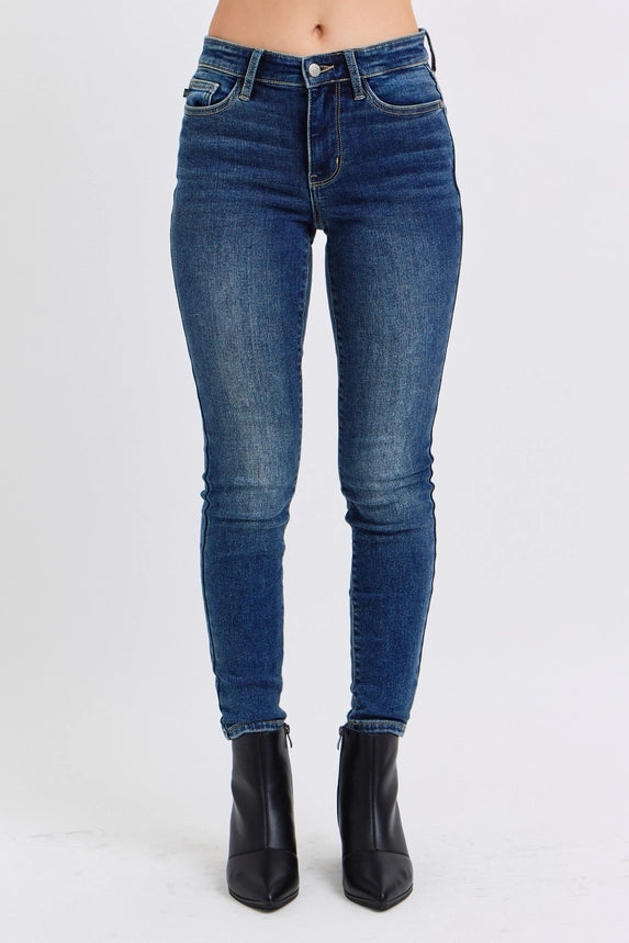 Judy Blue Dark Wash Thermal Skinny Jeans - Warm Winter Denim for Women