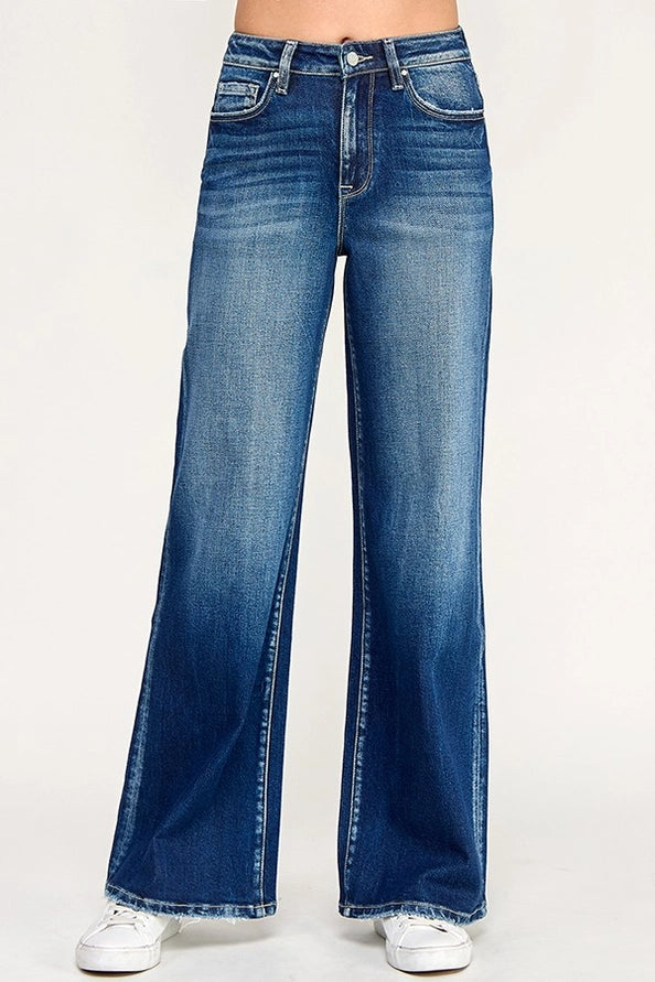 Petra High Rise Wide Leg Jeans - Dark Wash