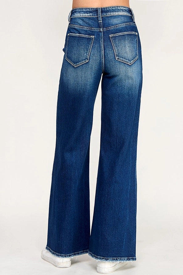 Petra High Rise Wide Leg Jeans - Dark Wash