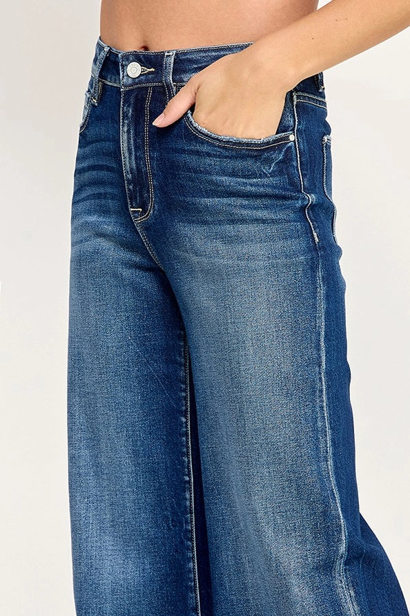 Petra High Rise Wide Leg Jeans - Dark Wash