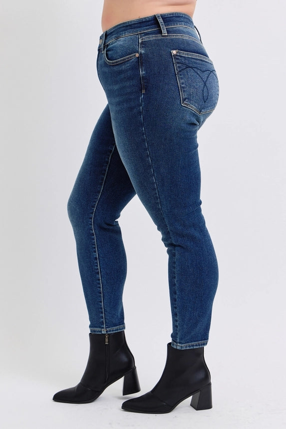 Judy Blue Dark Wash Thermal Skinny Jeans - Warm Winter Denim for Women