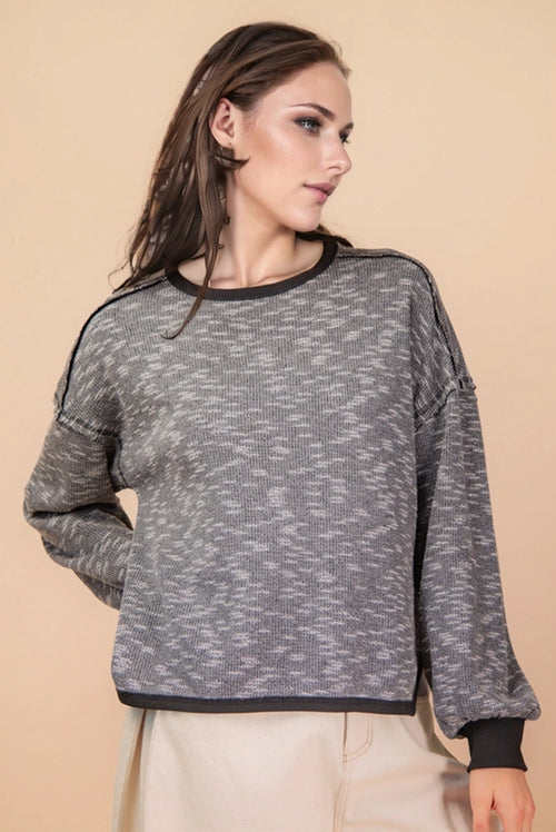 Black Oversized Knit Top - Soft, Relaxed Fit