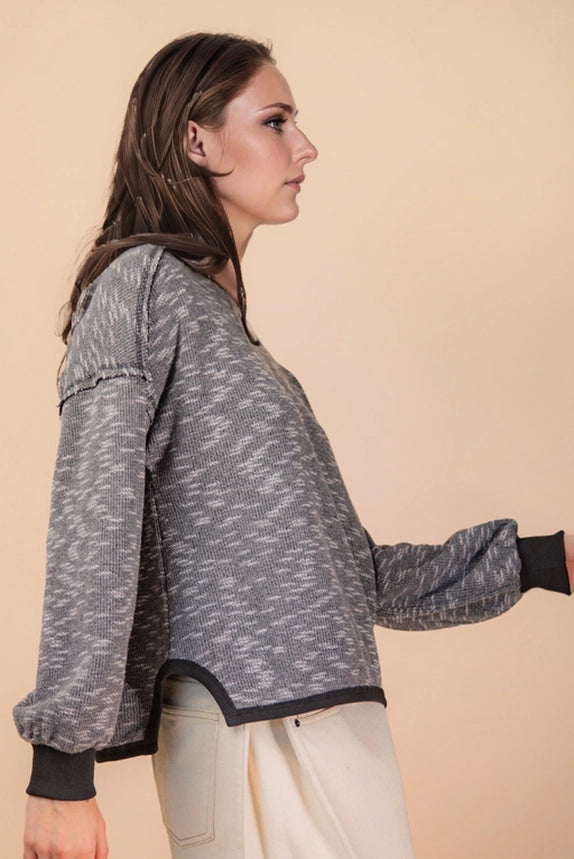 Black Oversized Knit Top - Soft, Relaxed Fit