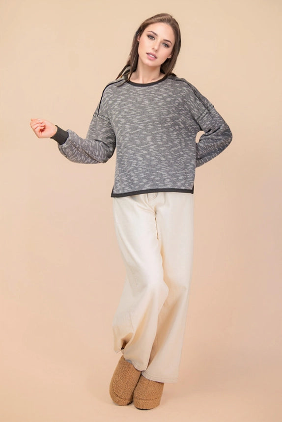 Black Oversized Knit Top - Soft, Relaxed Fit